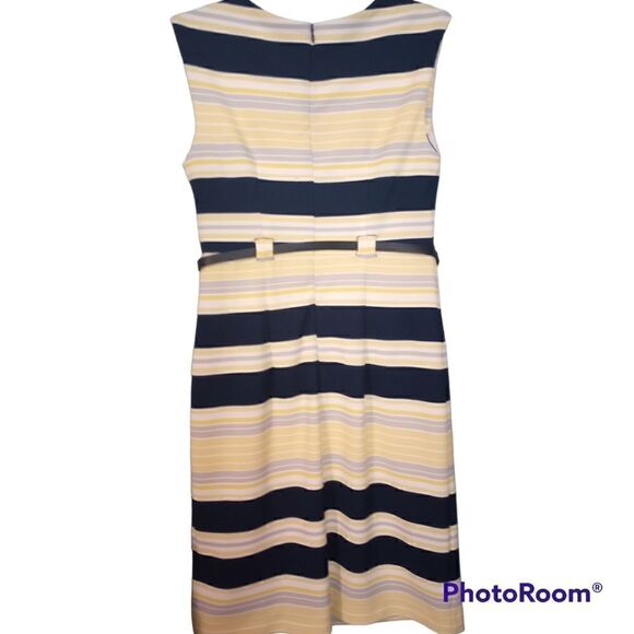 Shelby + Palmer sleeveless striped midi dress with belt - Picture 8 of 13